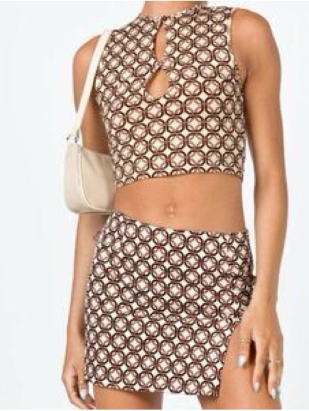 Motel Rocks Two-Piece Crop Top & Mini Skirt Set